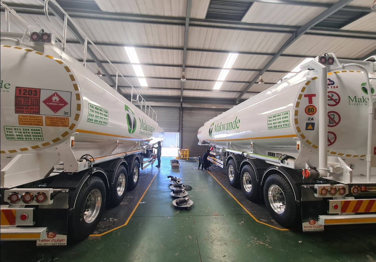 Makwande trucks at their depot location