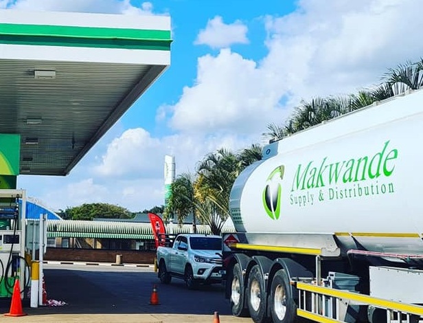 Makwande tanker refuelling at a petrol station